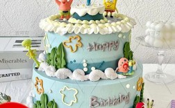 海绵宝宝双层蛋糕图片