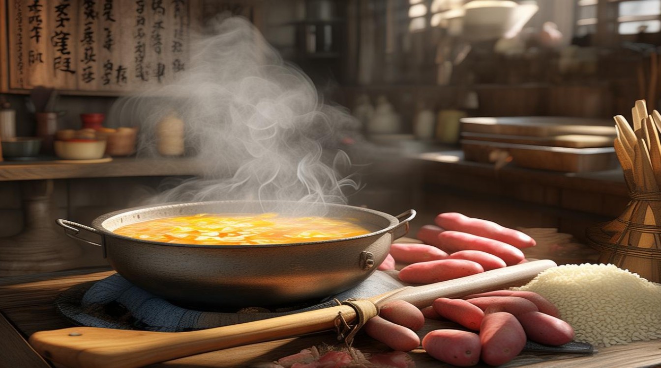 如何简单制作美味的大米红薯汤？-图2