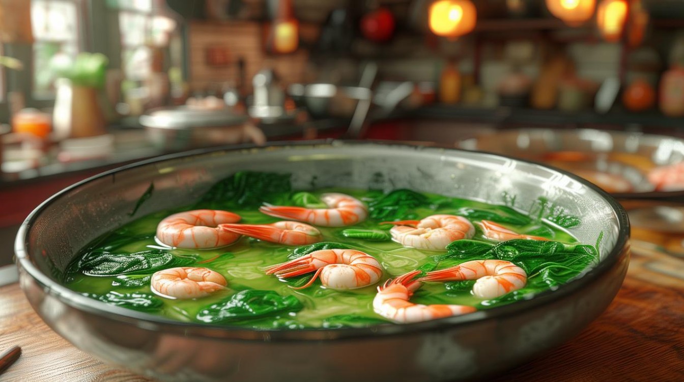 菠菜虾仁汤怎么做？简单美味的家常做法大全-图2