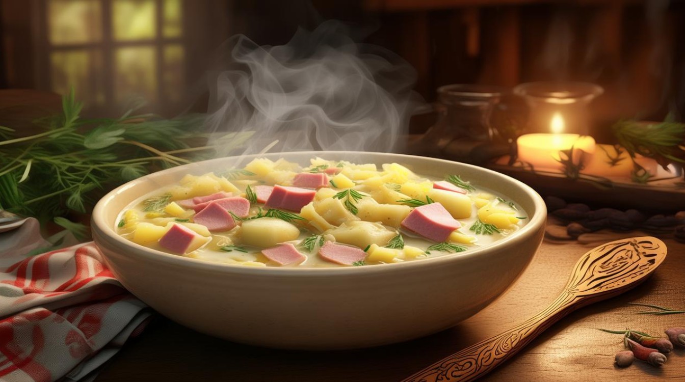 如何简单制作美味的土豆火腿汤？-图2