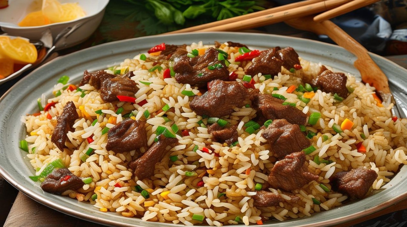 如何在家轻松做出美味的羊肉炒饭？-图1