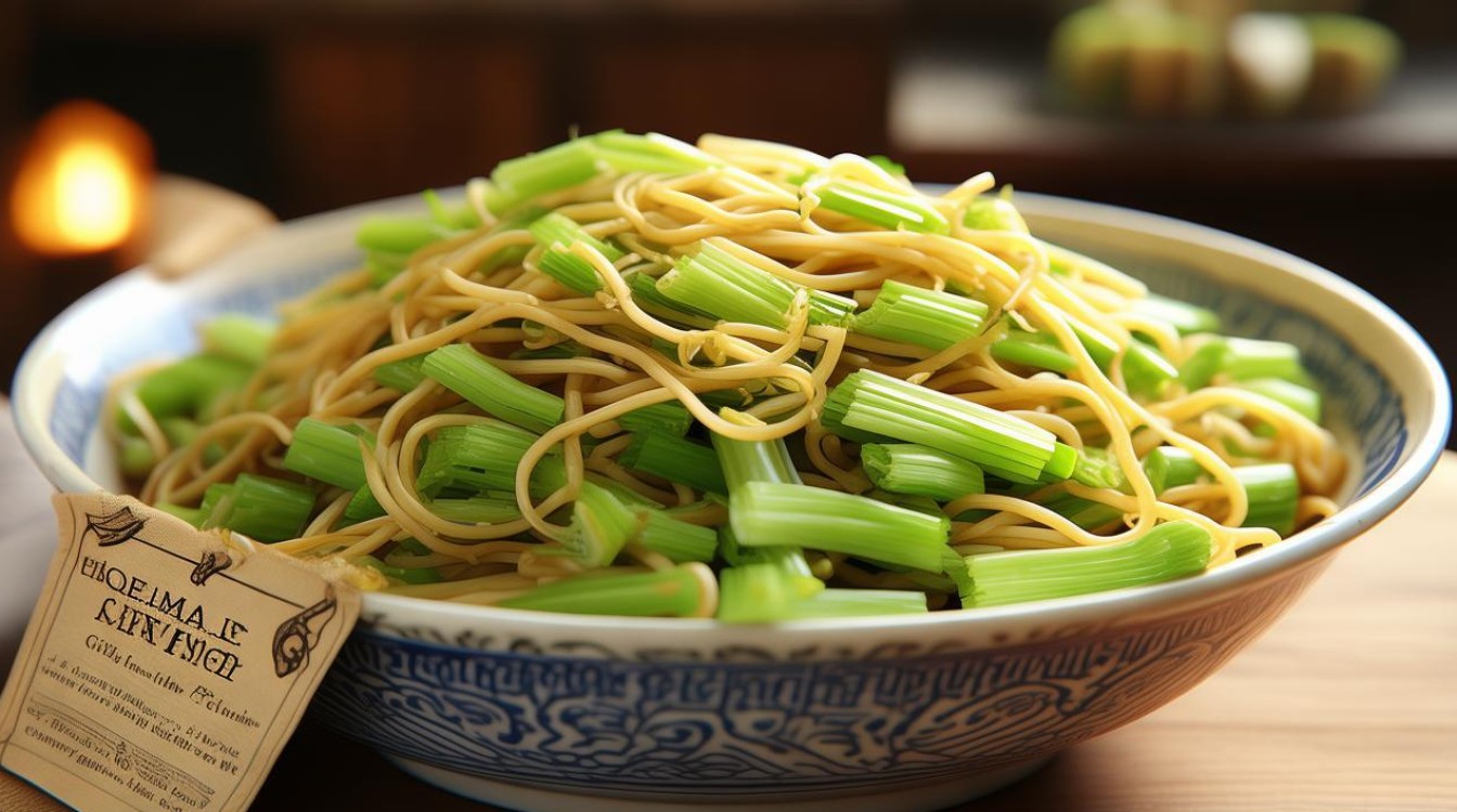 家常芹菜炒面怎么做？清爽营养的快手菜教程-图2