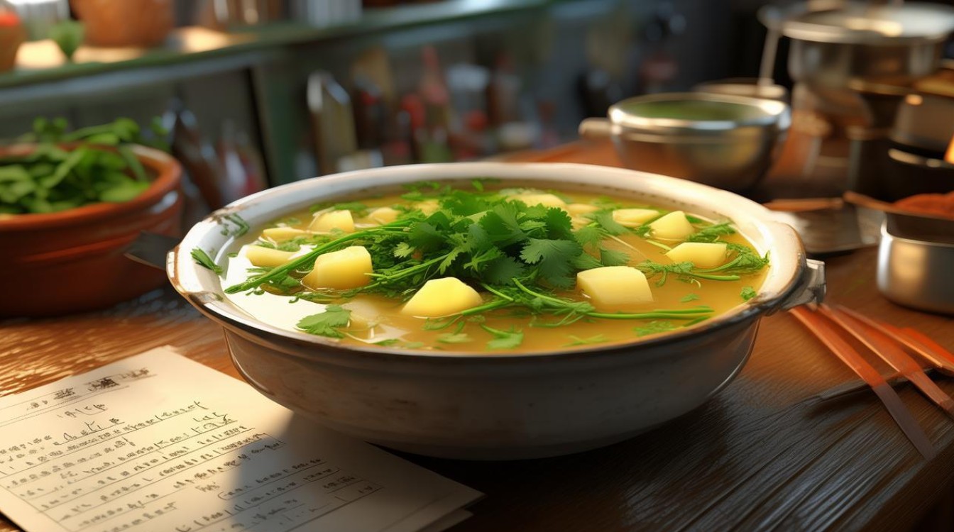 如何制作美味的油菜土豆汤？简单步骤分享！-图1