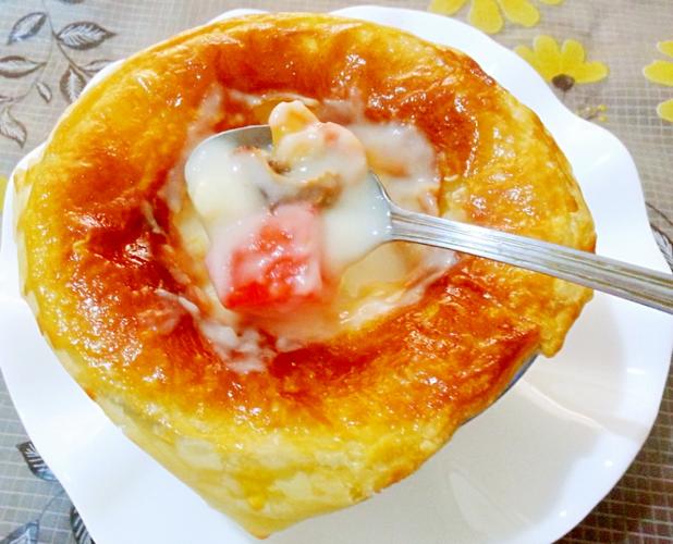 海鲜酥皮浓汤怎么做酥皮不塌？-图1