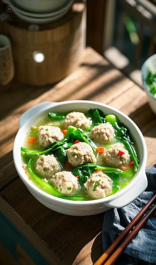 青菜海鲜丸子汤怎么做？-图1